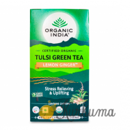 Чай Органик Индия 25 пакетиков "Туласи зеленый чай и имбирь" (Organic India Gree