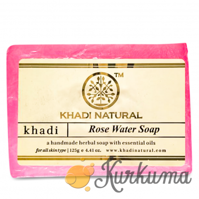 Мыло Кхади "Розовая вода" 125 гр (Khadi ROSE WATER SOAP)